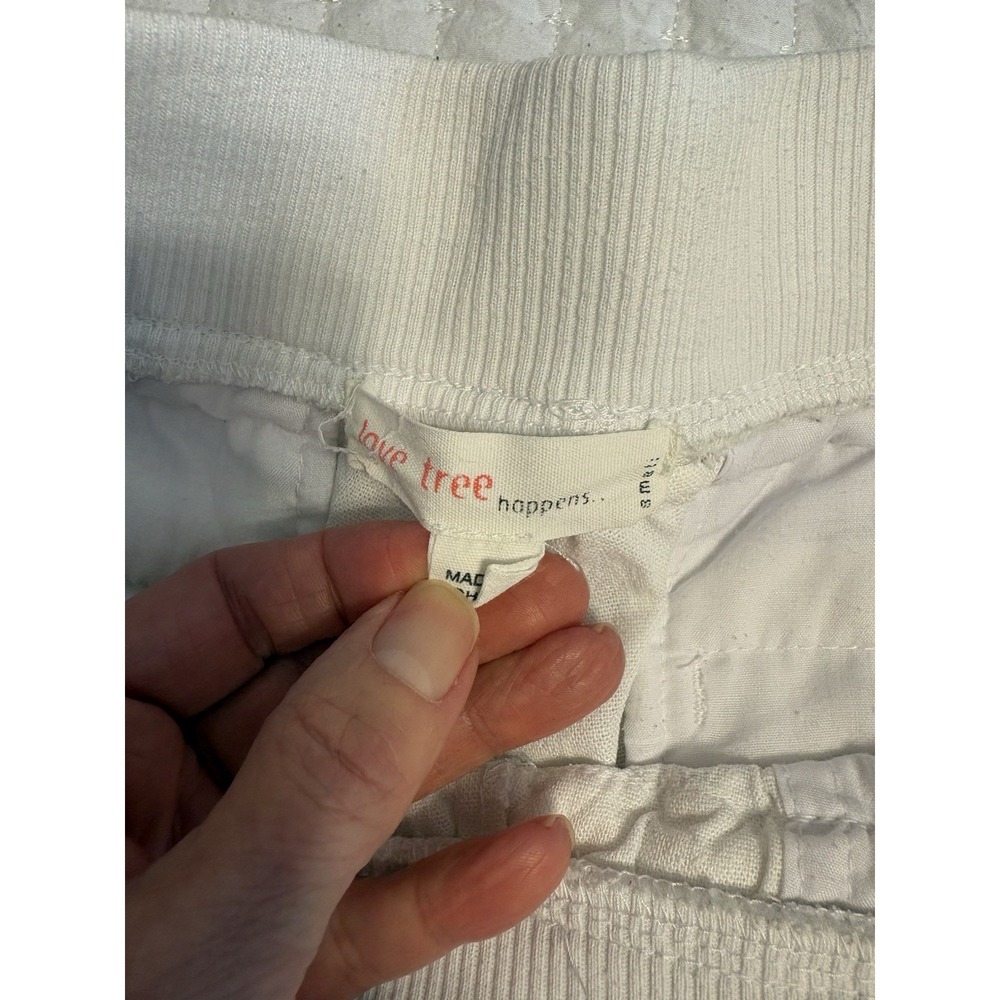 Love Tree White Frayed Hem Linen Blend Pants, Small, Beach Resort - Picture 2 of 10